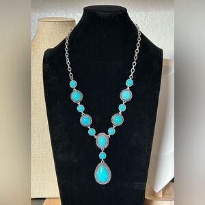 Western Lariat Y Turquoise Necklace - #2